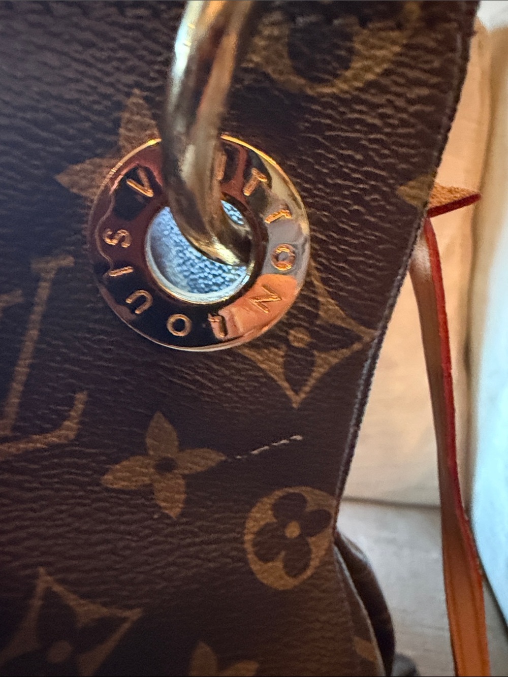 Monogram Hobo Shoulder Bag in Brown and Tan - Picture 3 of 12